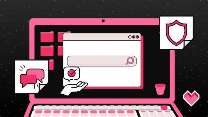 visuel représentant un écrans d'ordinateur avec le quel on consulte internet. Une page de navigateur est ouverte.